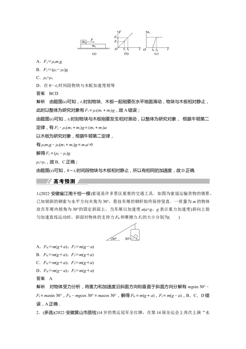 2023年高考物理二轮复习（全国版）第1部分专题突破专题1第2讲　牛顿运动定律与直线运动_4.2025物理总复习_赠品通用版（老高考）复习资料_二轮复习