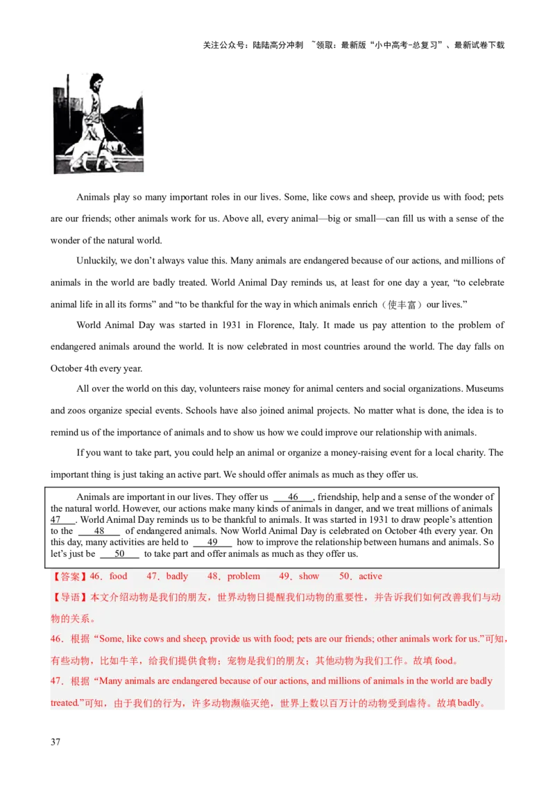 专题24任务型阅读考点2完成句子、短文和信息摘录（全国通用）（解析版）_02中考总复习（2026版更新中）_03-英语-中考总复习_2026年中考复习（更新中）