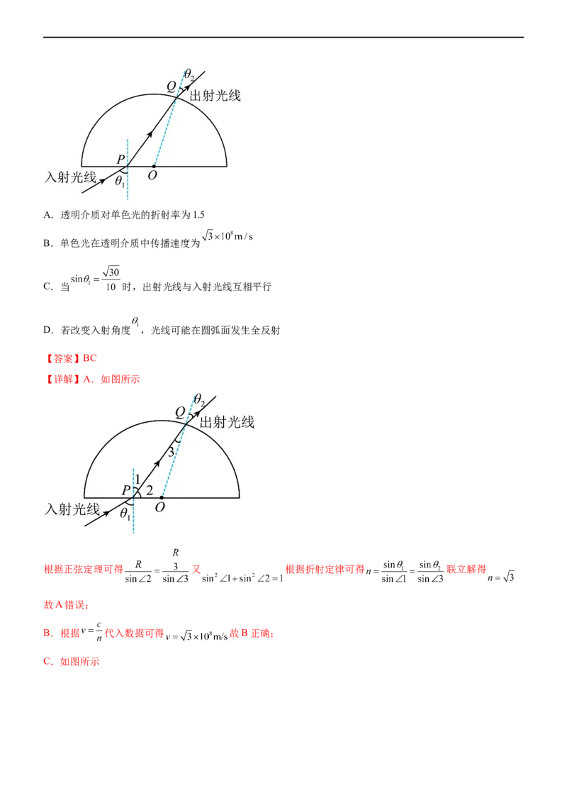 专题12光学（精练）（解析版）_4.2025物理总复习_赠品通用版（老高考）复习资料_二轮复习_2023年高考物理二轮复习讲练测（全国通用）
