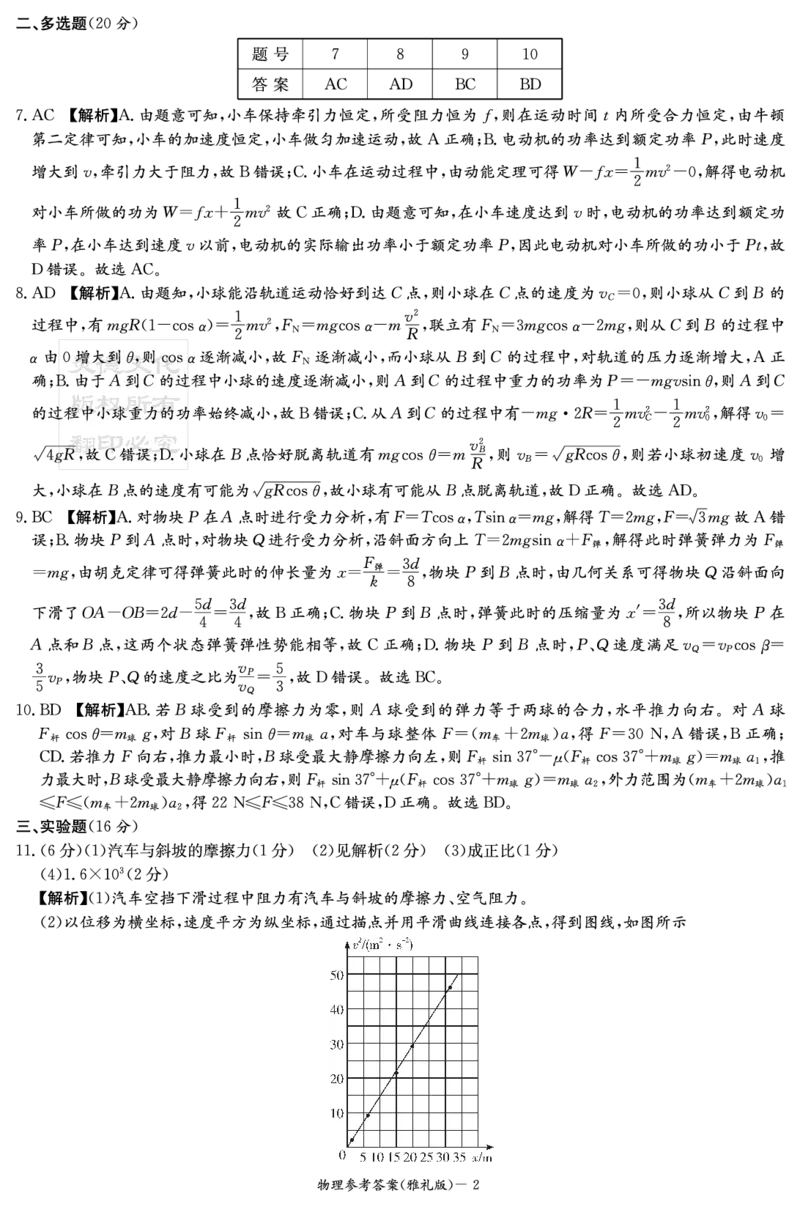 雅礼1次物理答案_A1502026各地模拟卷（超值！）_9月_240907湖南省长沙市雅礼中学2025届高三月考试卷（一）_湖南省长沙市雅礼中学2024-2025高三上学期月考卷（一）物理+答案