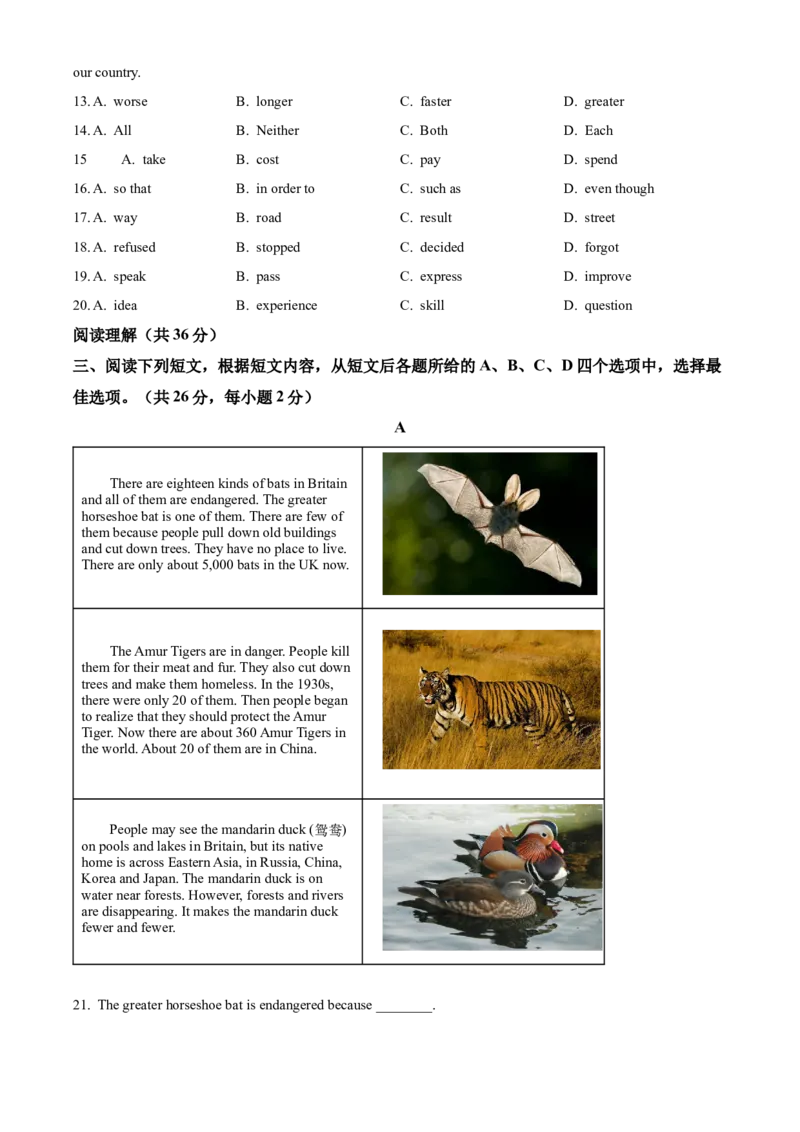 精品解析：北京市第二中学2022-2023学年八年级上学期期中英语试题（原卷版）(1)_北京初中期末题_C605-京七八九_B京英语七八九_北京8上英语_2022-2023