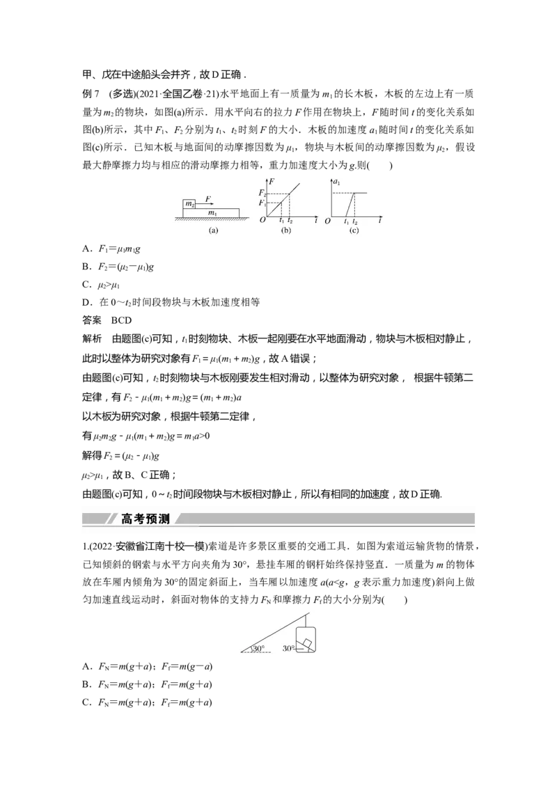 2023年高考物理二轮复习（新高考版）第1部分专题1第2讲　牛顿运动定律与直线运动_4.2025物理总复习_2023年新高复习资料_二轮复习_2023年高考物理二轮复习讲义+课件（新高考版）