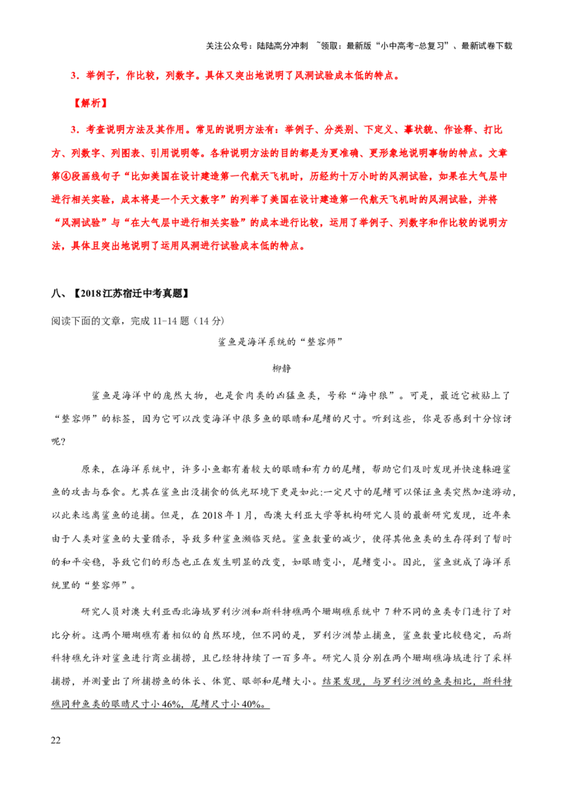 专题60说明文之说明方法（知识梳理+练习）（解析版）_02中考总复习（2026版更新中）_01-语文-中考总复习_2025年中考资料_备战2025年中考语文一轮复习考点突破（全国通用）