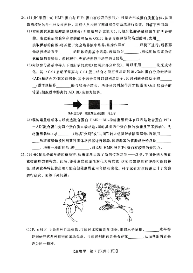 浙江省强基联盟2024-2025学年高三上学期10月联考生物试题_A1502026各地模拟卷（超值！）_10月_241014浙江省强基联盟2024-2025学年高三上学期10月联考
