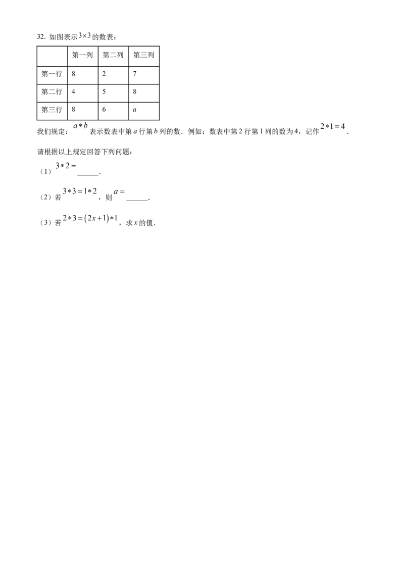 精品解析：北京市顺义区2022-2023学年七年级上学期期末考试数学试卷（原卷版）(1)_北京初中期末题_C605-京七八九_B京市数学七八九_北京7上数学_2022-2023_北京7上数学期末