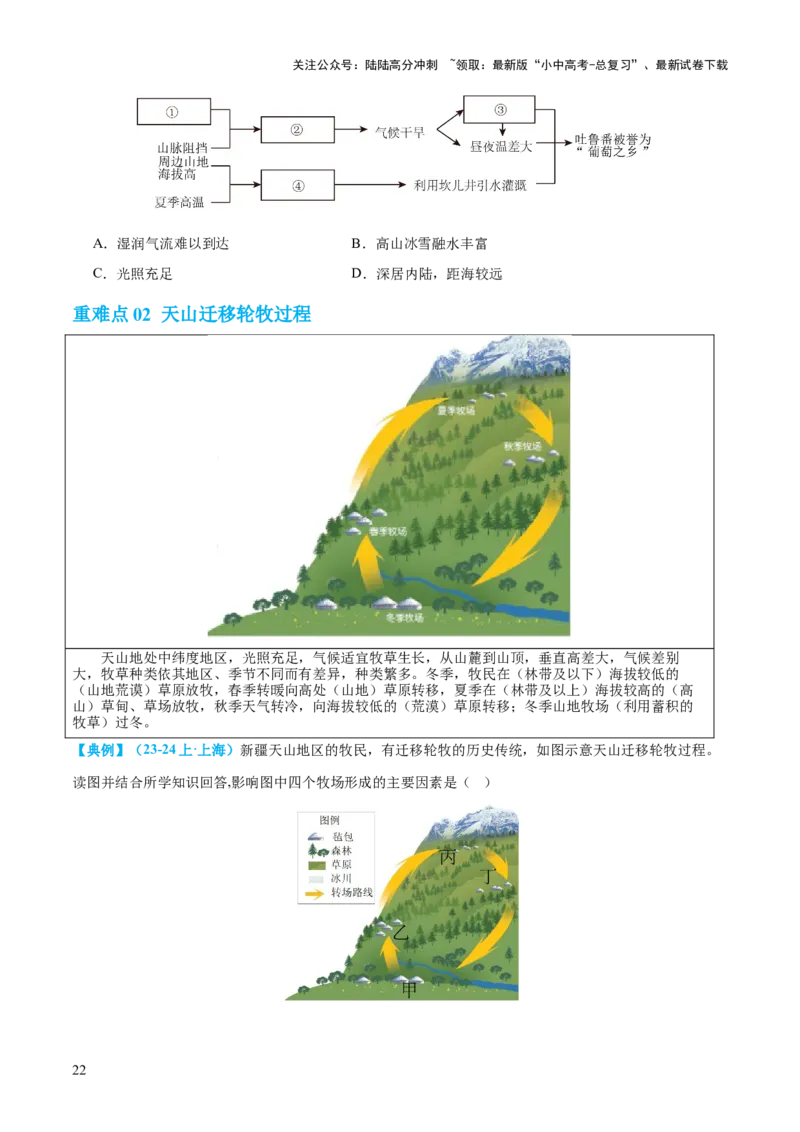 专题25西北地区和青藏地区（讲义）（原卷版）_02中考总复习（2026版更新中）_09-地理-中考总复习_2024年中考复习资料_一轮复习_❤2024年中考地理一轮复习讲练测（全国通用）_配套讲义