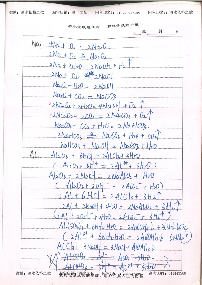 2.衡水中学高考积累与改错_高一化学（第2本）_101页_高中衡水学霸笔记_高中全部赠品_错题集高中九科_化学积累与改错