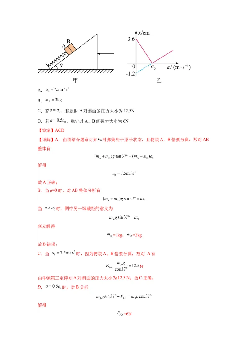 专题03牛顿运动定律的综合应用（解析版）_4.2025物理总复习_2024年新高考资料_2.2024二轮复习_2024年高考物理二轮热点题型归纳与变式演练（新高考通用）