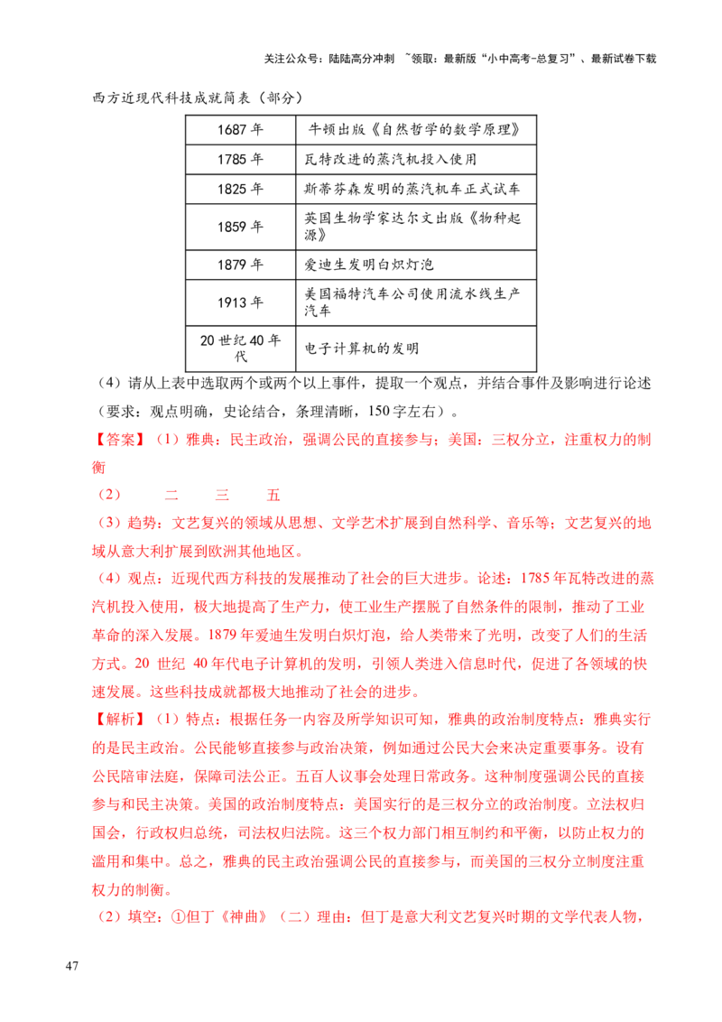 专题40特殊题型（填空题、主客一体题、改错题等）&middot;综合题（全国通用）（解析版）_02中考总复习（2026版更新中）_06-历史-中考总复习_2026年中考复习（更新中）