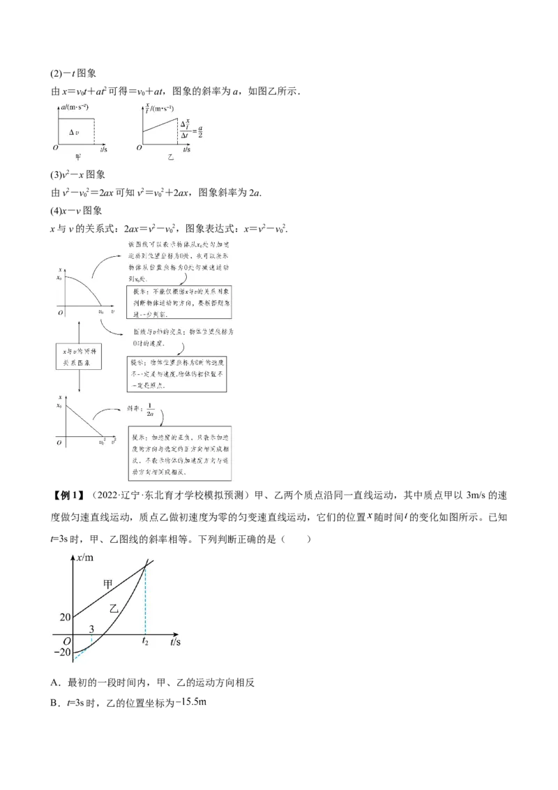 专题1.2　运动图像问题　追及相遇问题讲&mdash;&mdash;2023年高考物理一轮复习讲练测（新教材新高考通用）（解析版）_4.2025物理总复习_2023年新高复习资料_一轮复习