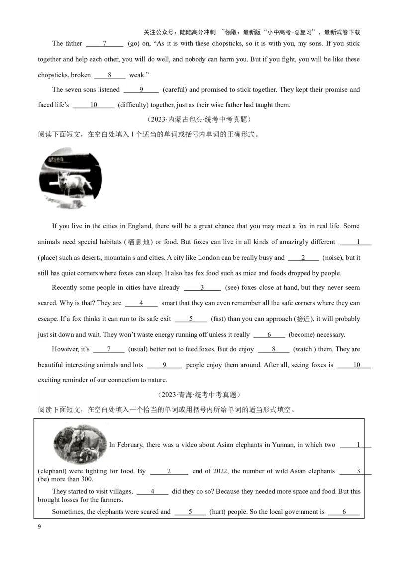 专题6.语法填空解题技巧-2024届中考英语题型过关（原卷版）_02中考总复习（2026版更新中）_03-英语-中考总复习_2024年中考复习资料_专项复习资料