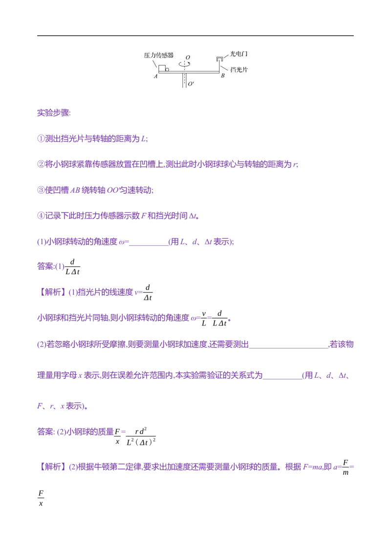 2025年高考物理实验抢分专练六：探究向心力大小与半径、角速度、质量的关系（含解析）_4.2025物理总复习_2025年新高考资料_专项复习_2025年高考物理实验抢分专练(含解析)（完结）