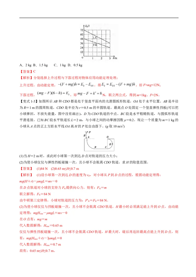 专题06：动能定理（解析版）_4.2025物理总复习_赠品通用版（老高考）复习资料_二轮复习_2023年高考物理毕业班二轮热点题型归纳与变式演练（全国通用）