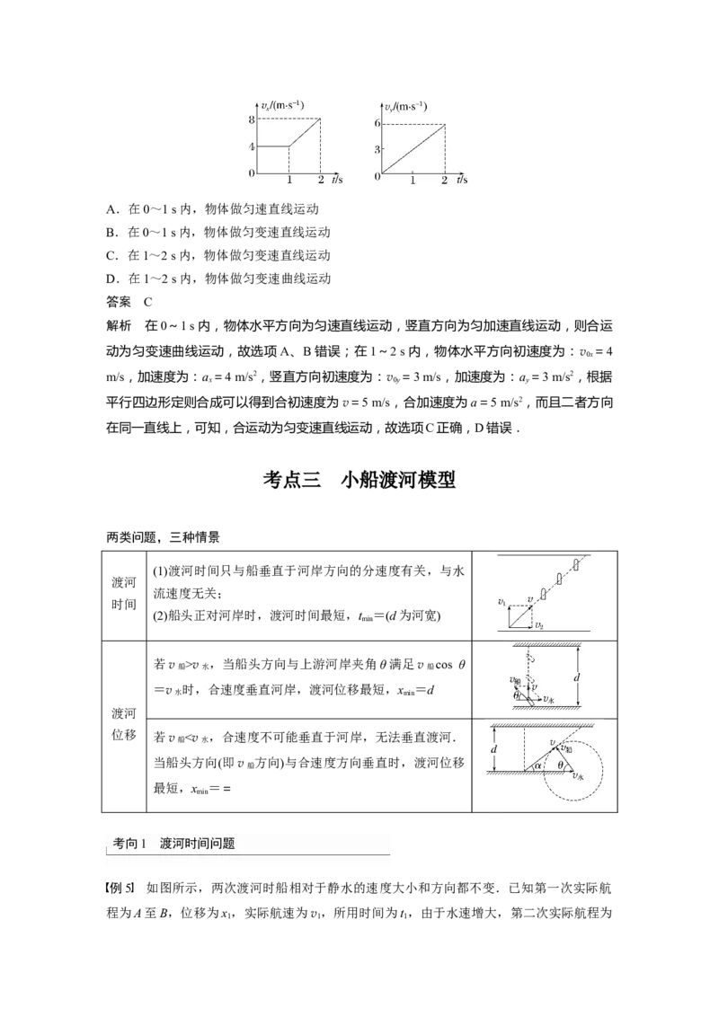 2023年高考物理一轮复习(全国版)第4章第1讲　曲线运动　运动的合成与分解_4.2025物理总复习_赠品通用版（老高考）复习资料_一轮复习_2023年高考物理一轮复习讲义+课件（全国版）