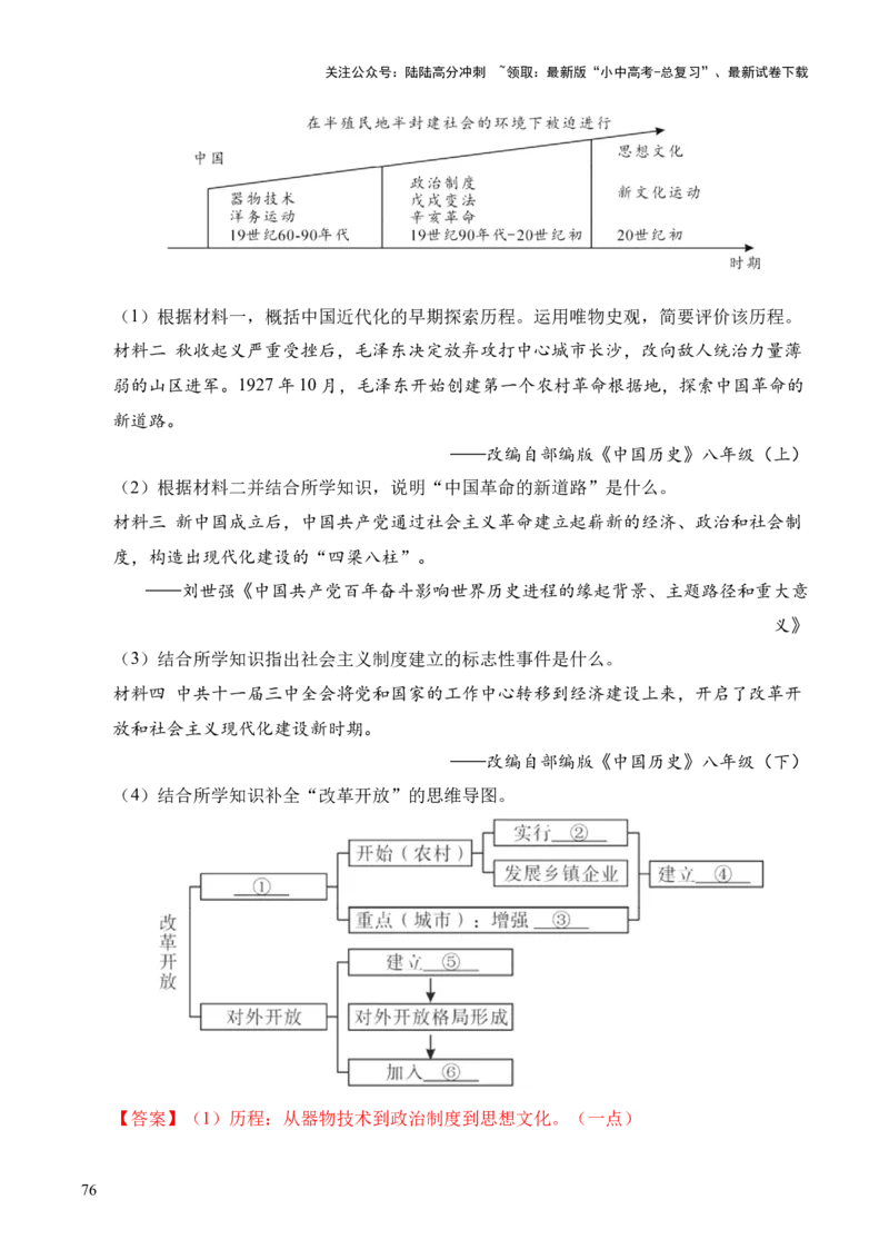 专题35中国现代史&middot;综合题（全国通用）（原卷版）_02中考总复习（2026版更新中）_06-历史-中考总复习_2026年中考复习（更新中）