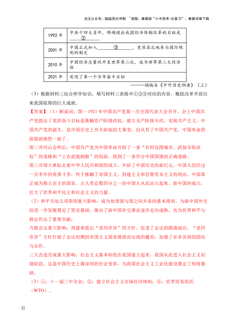 专题40特殊题型（填空题、主客一体题、改错题等）&middot;综合题（全国通用）（原卷版）_02中考总复习（2026版更新中）_06-历史-中考总复习_2026年中考复习（更新中）