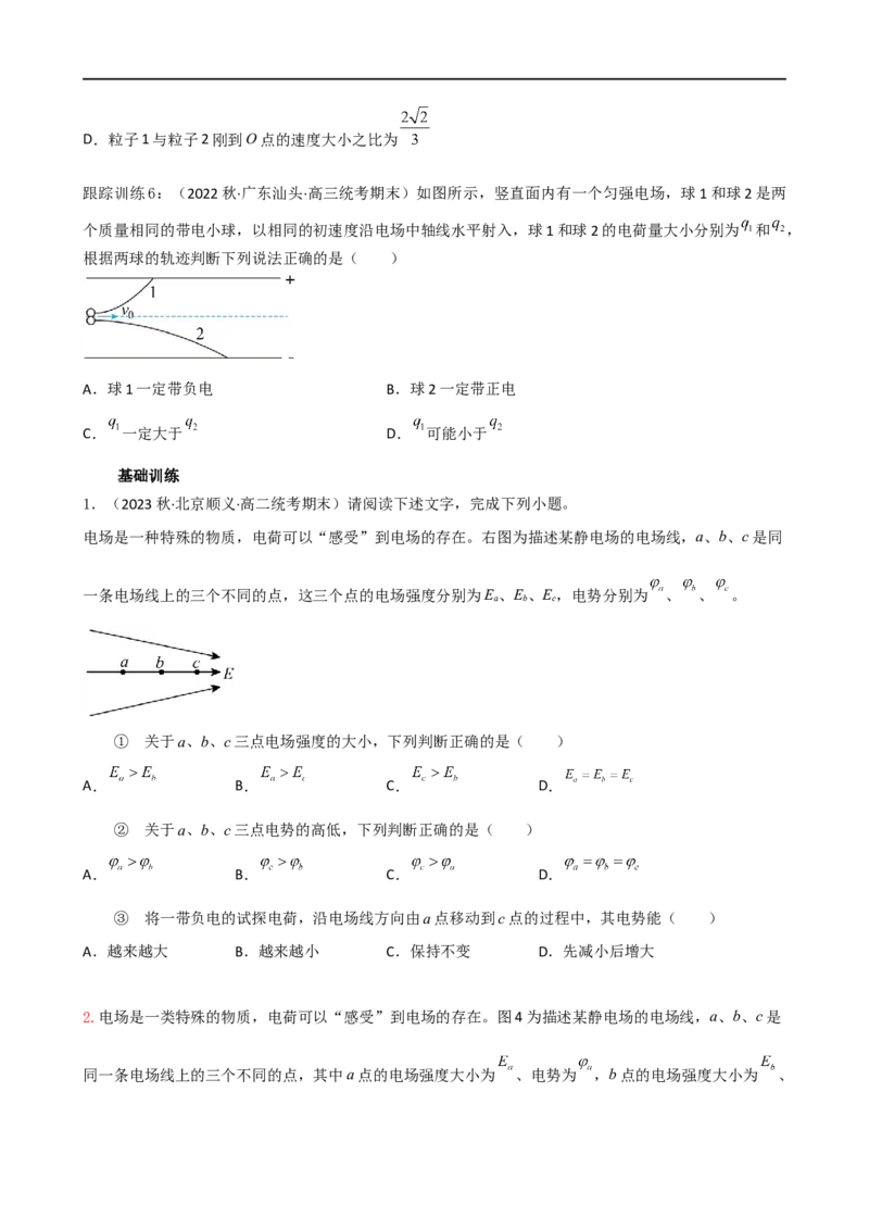 09讲带电粒子在电场中的运动原卷版_4.2025物理总复习_2023年新高复习资料_二轮复习_2023届高三物理二轮复习精讲精练（新高考）