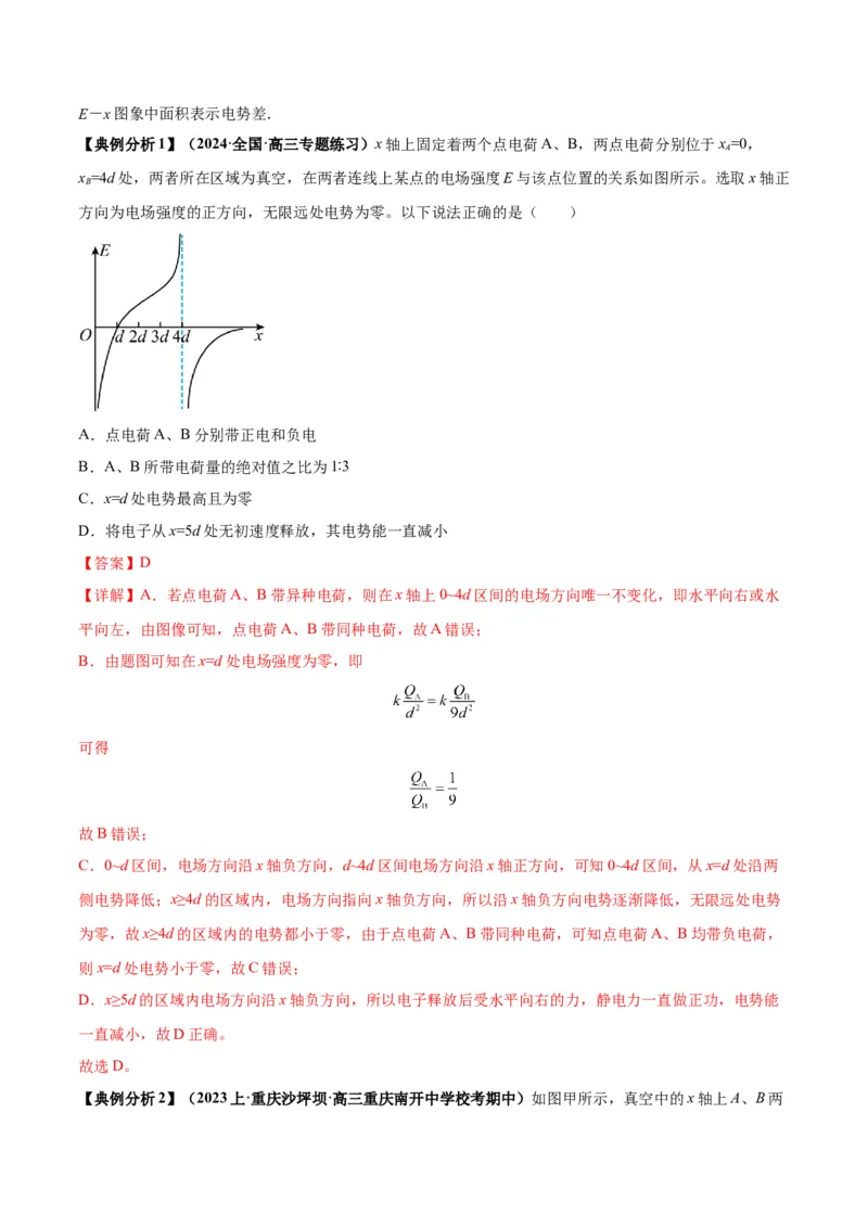专题10电场性质的综合应用（解析版）_4.2025物理总复习_2024年新高考资料_2.2024二轮复习_2024年高考物理二轮热点题型归纳与变式演练（新高考通用）