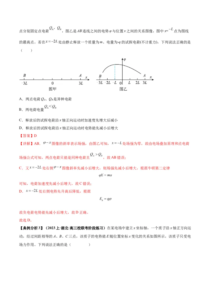 专题10电场性质的综合应用（解析版）_4.2025物理总复习_2024年新高考资料_2.2024二轮复习_2024年高考物理二轮热点题型归纳与变式演练（新高考通用）
