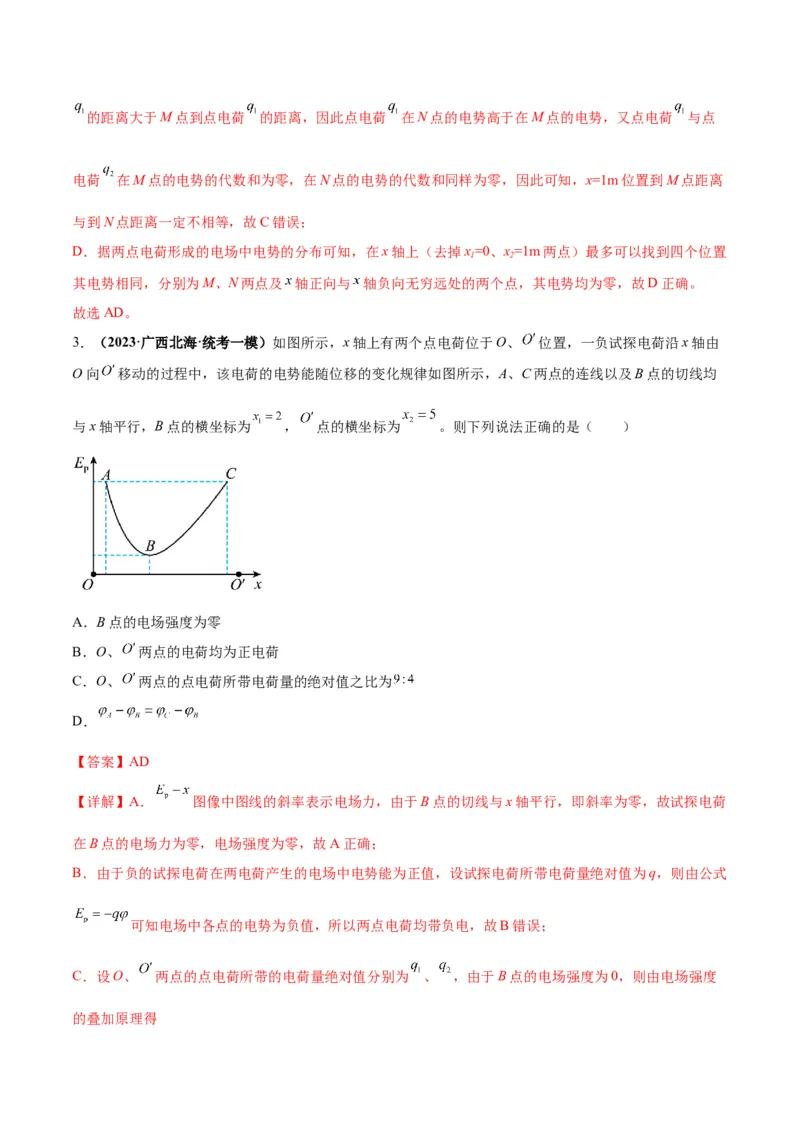 专题10电场性质的综合应用（解析版）_4.2025物理总复习_2024年新高考资料_2.2024二轮复习_2024年高考物理二轮热点题型归纳与变式演练（新高考通用）