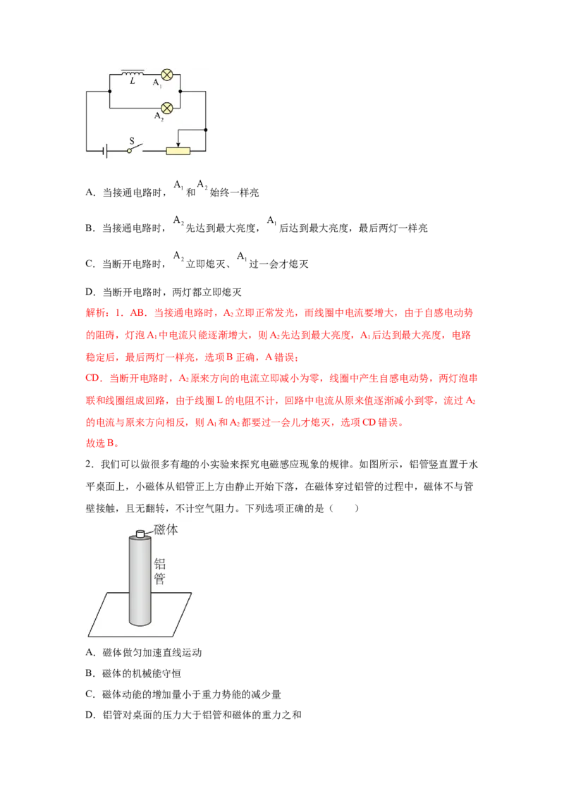 上海市2024年等级考物理试卷模拟卷5（解析版）_4.2025物理总复习_2024年新高考资料_4.2024高考模拟预测试卷_赢在高考&middot;黄金8卷备战2024年高考物理模拟卷（上海专用）31334848