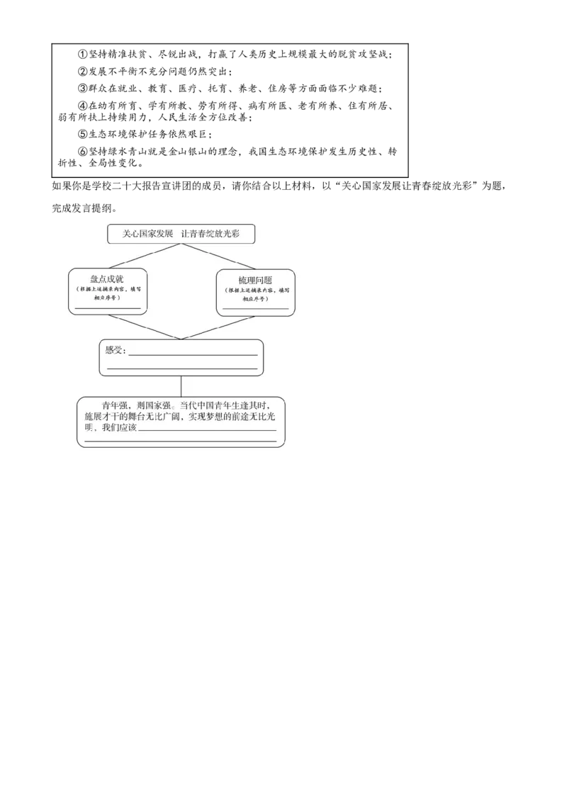 精品解析：北京市朝阳区2022-2023学年八年级上学期期末道德与法治试题（原卷版）(1)_北京初中期末题_C605-京七八九_B京市道德与法治七八九_道法_北京8上道法_北京道法8上期末