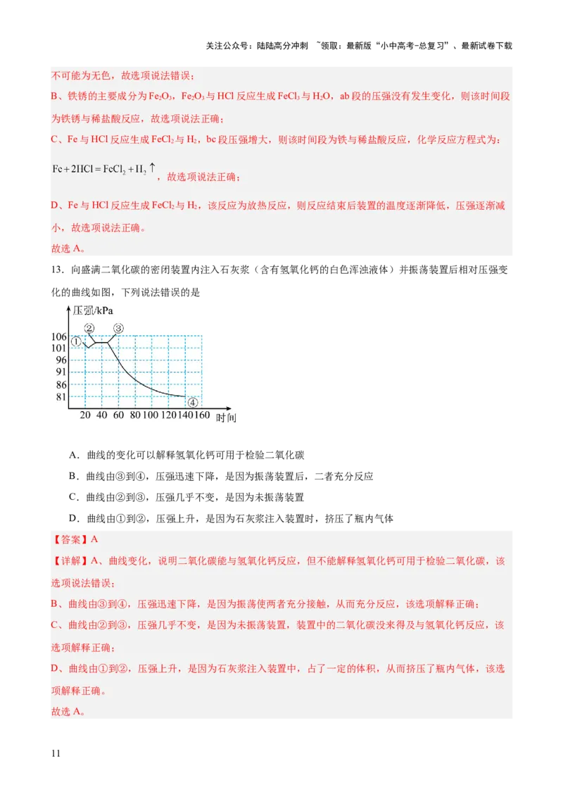 专题一坐标图像题（测试）（解析版）_02中考总复习（2026版更新中）_05-化学-中考总复习_2025年中考复习资料_2025中考二轮课件ppt+讲义+练习化学_测试