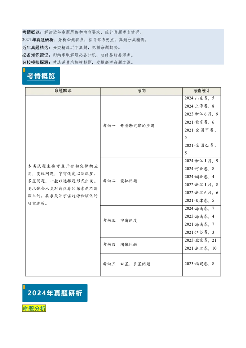 专题09变轨问题及双星、多星问题（原卷版）_4.2025物理总复习_2025年新高考资料_专项复习_备战2025年高考物理真题题源解密（新高考通用）（完结）