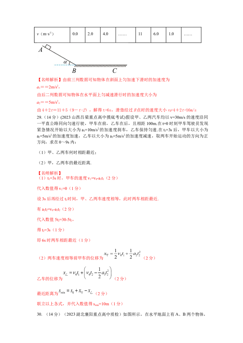 专题1.直线运动与牛顿运动定律（解析版）_4.2025物理总复习_2023年新高复习资料_二轮复习_2023年高考物理二轮复习二十五专题精练287608825_专题1直线运动与牛顿运动定律-