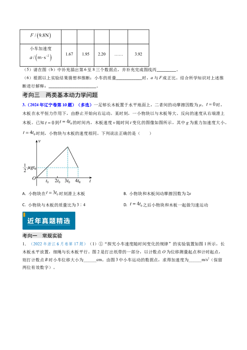 专题05两类基本动力学问题及动力学实验-（原卷版）_4.2025物理总复习_2025年新高考资料_专项复习_备战2025年高考物理真题题源解密（新高考通用）（完结）