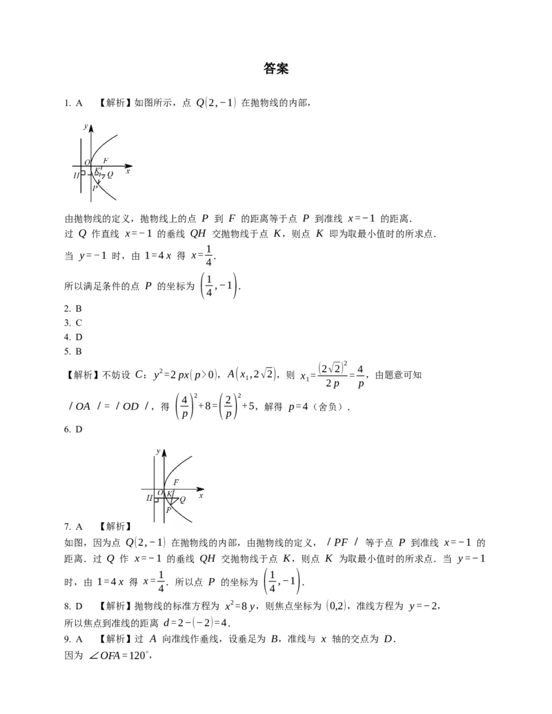 2023届高考数学三轮冲刺卷：抛物线的基本量与方程（含解析）_2.2025数学总复习_赠品通用版（老高考）复习资料_三轮复习_通用版2023届高考数学三轮冲刺卷（含解析）