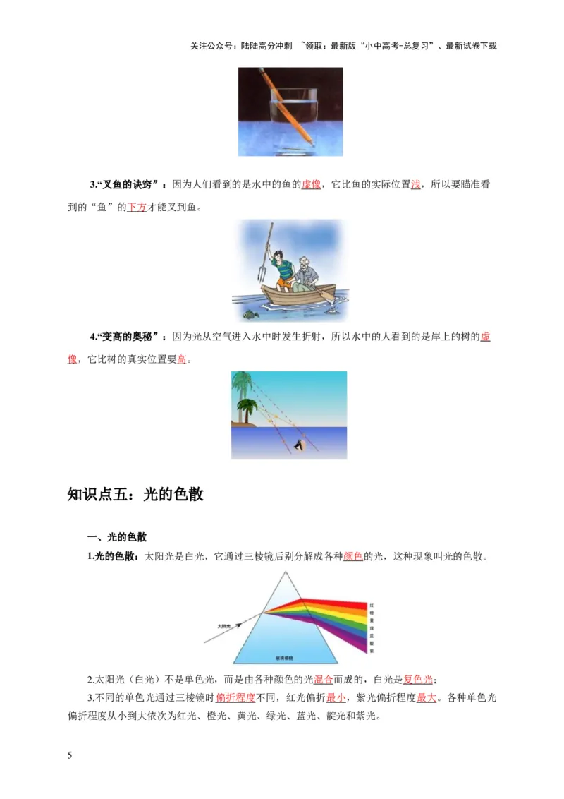 专题2光的直线传播光的反射与折射（解析版）_02中考总复习（2026版更新中）_04-物理-中考总复习_2024年中考复习资料_二轮复习_2024年中考物理二轮专项复习核心考点讲解与必刷题型汇编