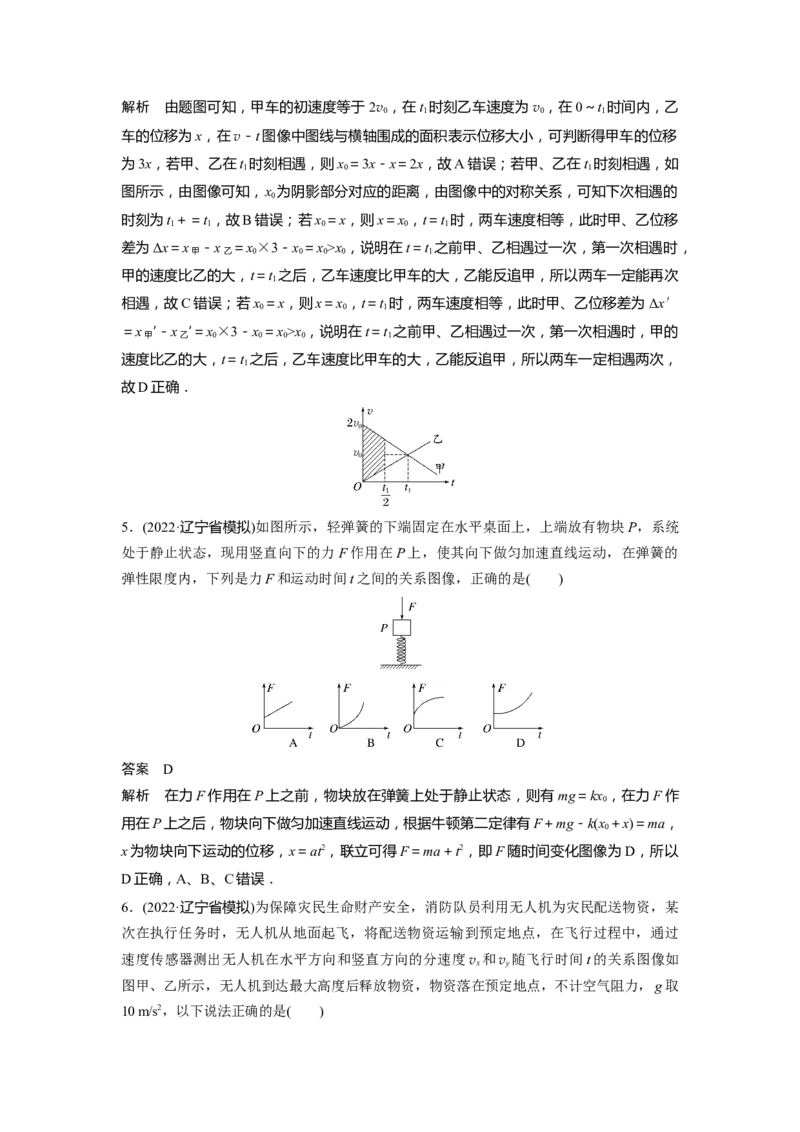 2023年高考物理二轮复习（新高考版）第3部分考前特训热点7　运动学和动力学图像_4.2025物理总复习_2023年新高复习资料_二轮复习_2023年高考物理二轮复习讲义+课件（新高考版）