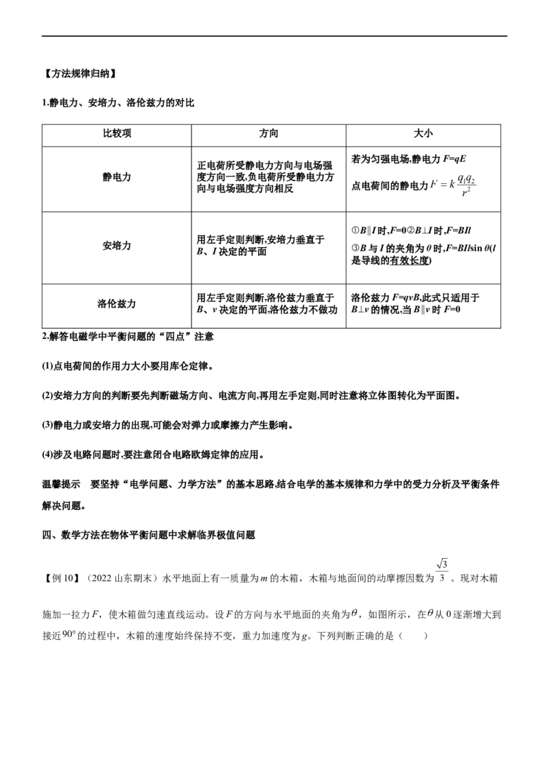 专题01三大力场中的平衡问题（精讲）_4.2025物理总复习_赠品通用版（老高考）复习资料_二轮复习_2023年高考物理二轮复习讲练测（全国通用）