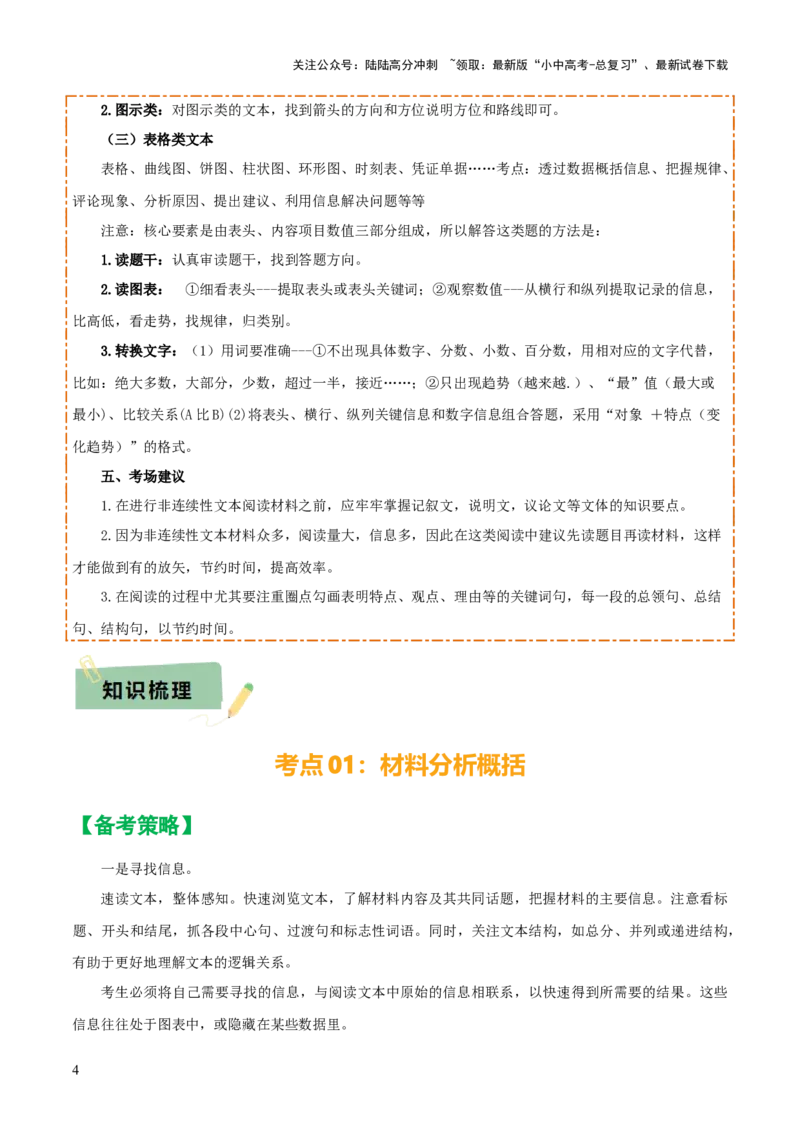 专题48非连续文本阅读（1份思维导图+非连续文本阅读3大陷阱+材料分析概括+图文转换+拓展运用）（原卷版）_02中考总复习（2026版更新中）_01-语文-中考总复习_2025年中考资料