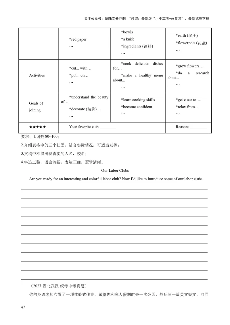专题43书面表达考点2说明介绍类（全国通用）（原卷版）_02中考总复习（2026版更新中）_03-英语-中考总复习_2026年中考复习（更新中）