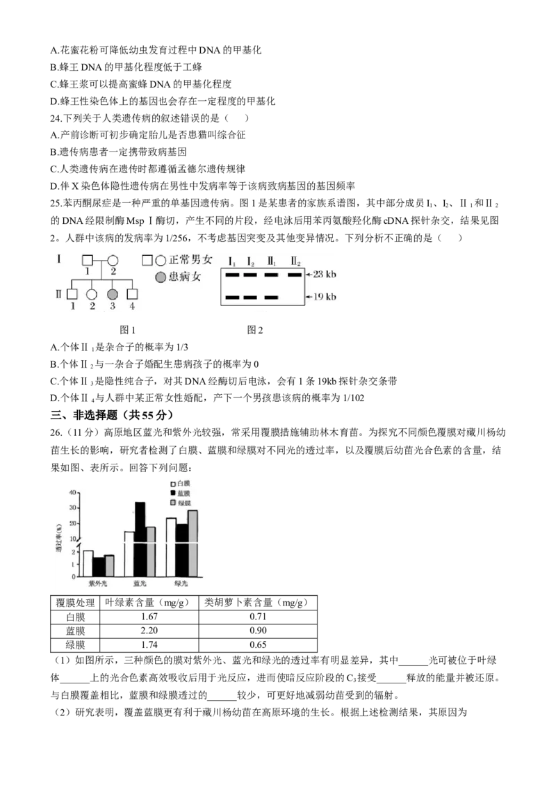 黑龙江省齐齐哈尔市2024-2025学年高三上学期10月月考生物试题_A1502026各地模拟卷（超值！）_10月_241013黑龙江省哈尔滨市第三中学校2024-2025学年高三上学期10月月考