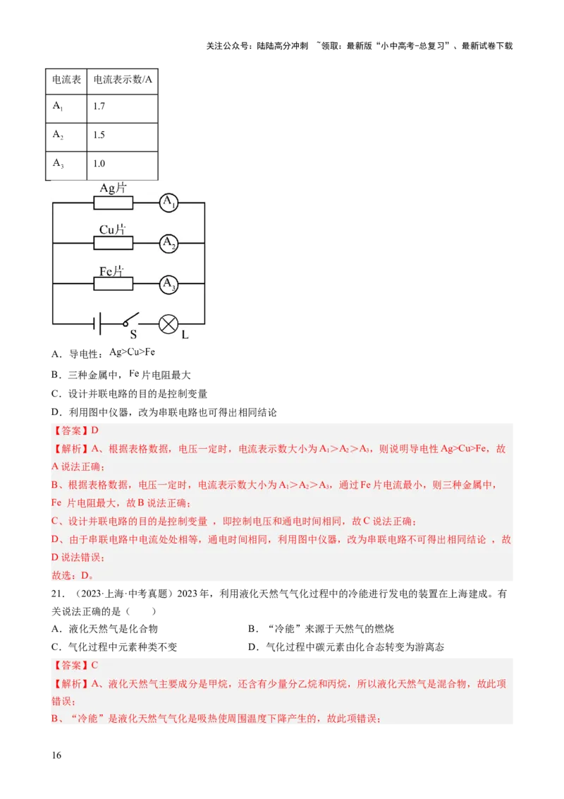 专题25跨学科类试题（解析版）_02中考总复习（2026版更新中）_05-化学-中考总复习_2026年中考复习（更新中）_好题汇编三年（2023-2025）中考化学真题分类汇编（全国通用）