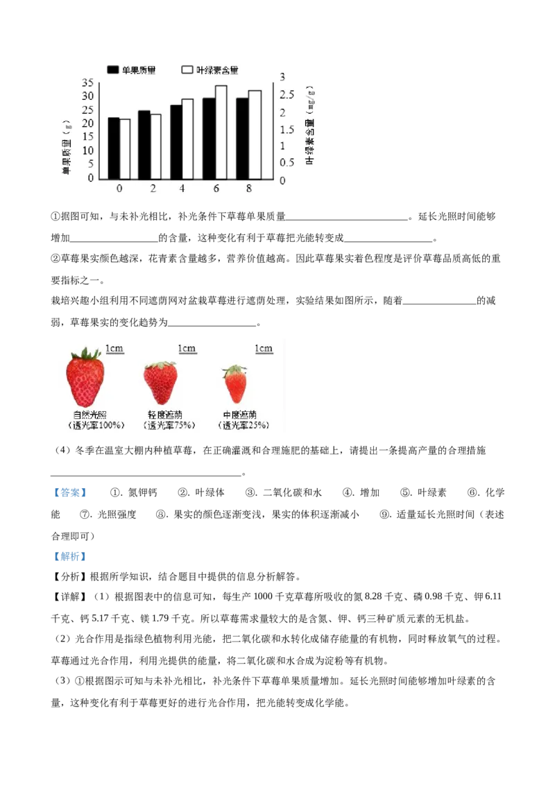 精品解析：北京市燕山区2020-2021七年级上学期生物期末试题（解析版）(1)_北京初中期末题_C605-京七八九_B京生物七八九_北京7上生物_2020-2021