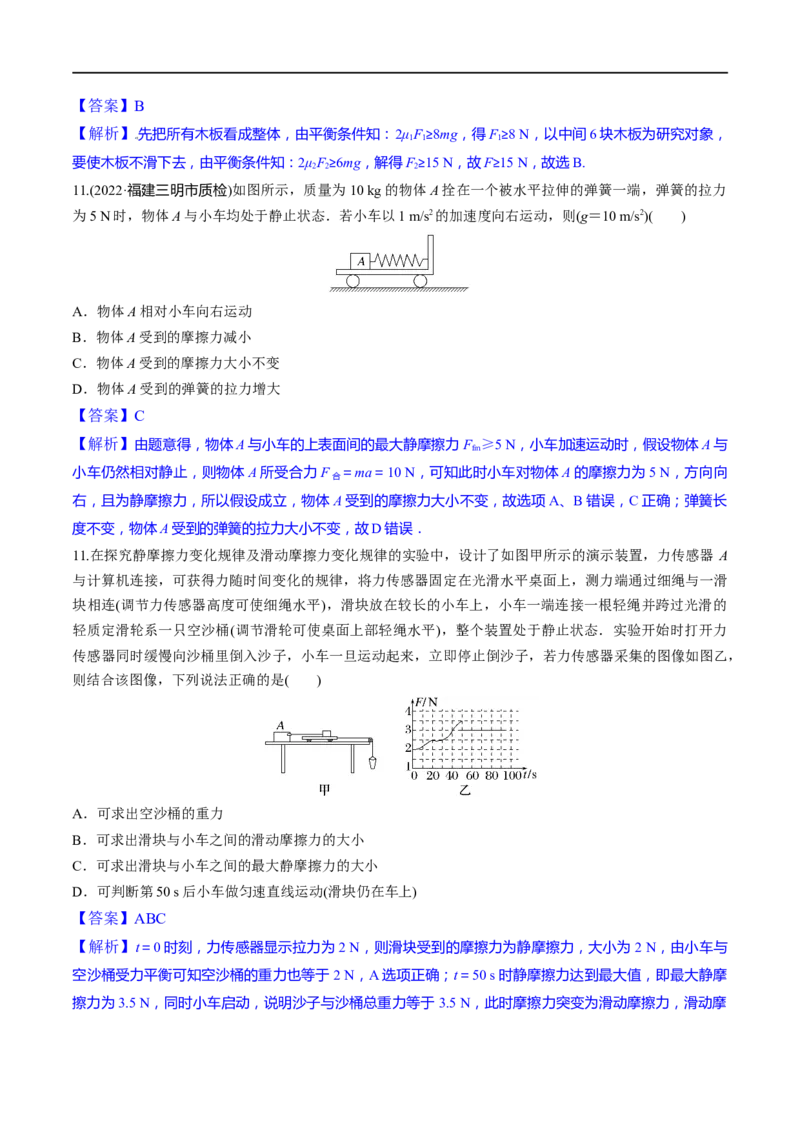 专题02相互作用-2023年高考物理一轮复习小题多维练（全国通用）（解析版）_4.2025物理总复习_赠品通用版（老高考）复习资料_一轮复习