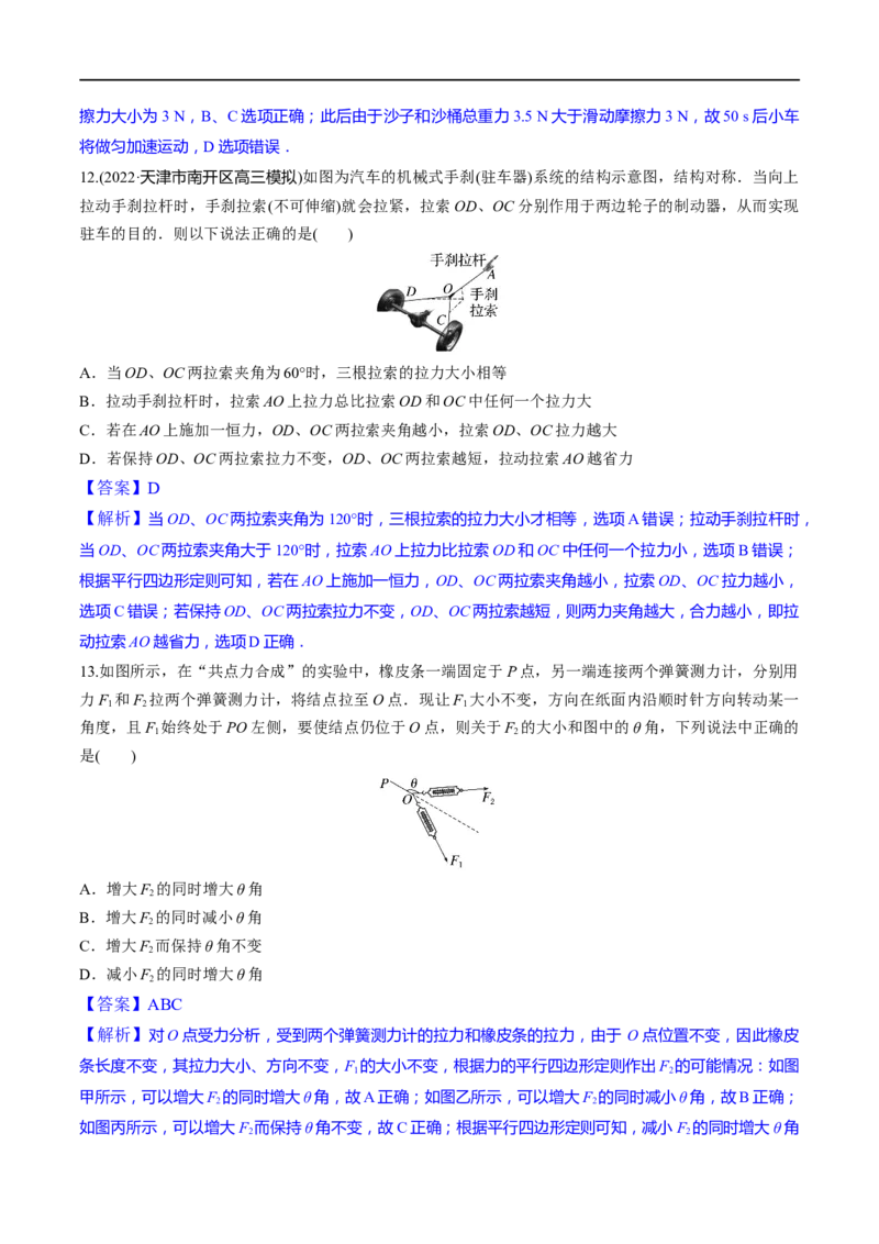 专题02相互作用-2023年高考物理一轮复习小题多维练（全国通用）（解析版）_4.2025物理总复习_赠品通用版（老高考）复习资料_一轮复习