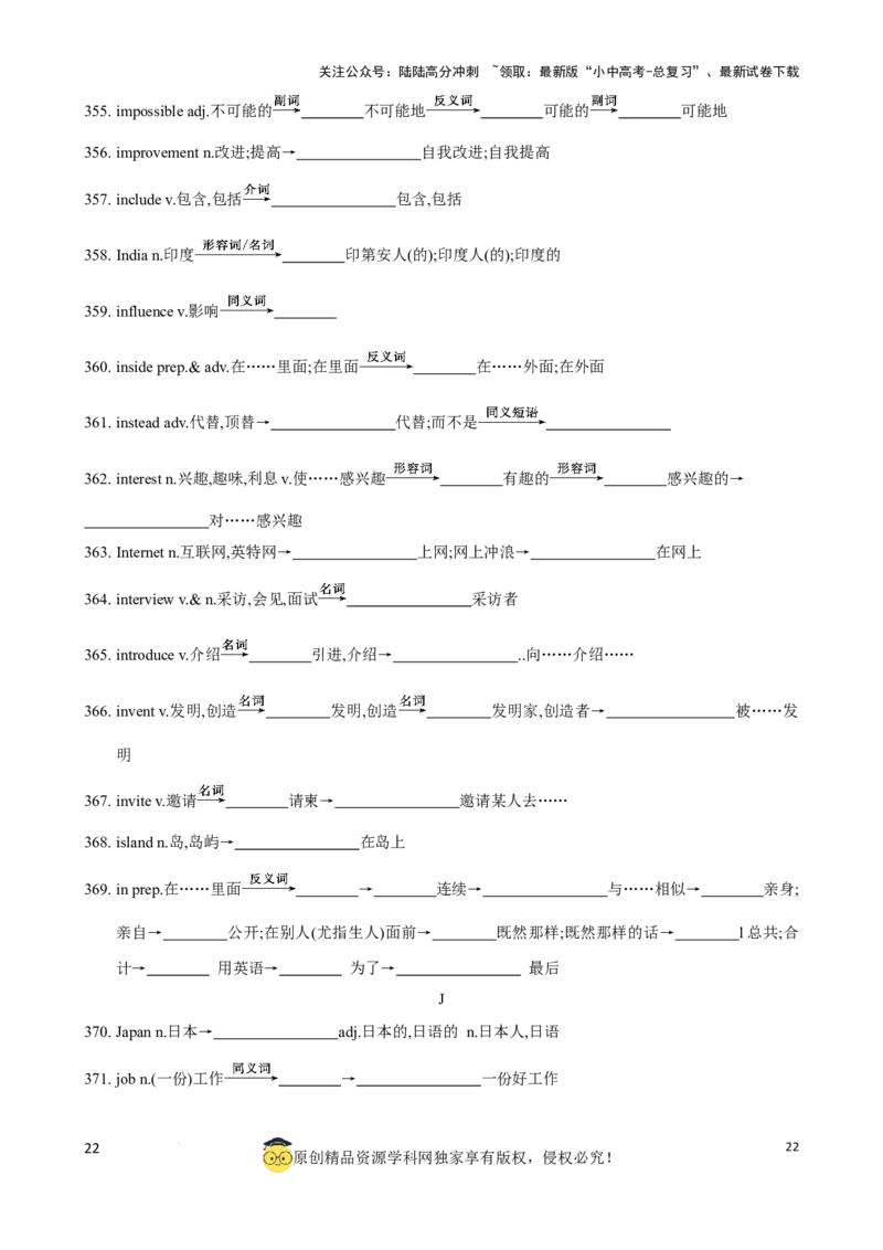 专题6.中考考纲词汇考点突破（800词）（默写版）_02中考总复习（2026版更新中）_03-英语-中考总复习_2024年中考复习资料_一轮复习_备战2024年中考英语一轮复习考点帮（全国通用）_单词表