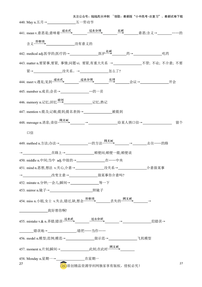 专题6.中考考纲词汇考点突破（800词）（默写版）_02中考总复习（2026版更新中）_03-英语-中考总复习_2024年中考复习资料_一轮复习_备战2024年中考英语一轮复习考点帮（全国通用）_单词表