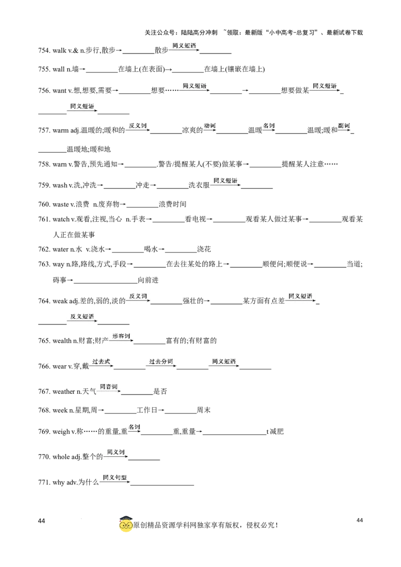 专题6.中考考纲词汇考点突破（800词）（默写版）_02中考总复习（2026版更新中）_03-英语-中考总复习_2024年中考复习资料_一轮复习_备战2024年中考英语一轮复习考点帮（全国通用）_单词表