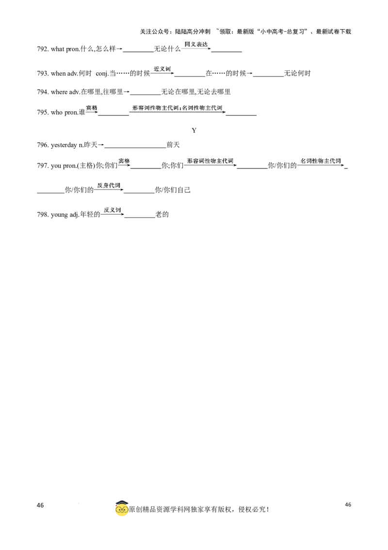 专题6.中考考纲词汇考点突破（800词）（默写版）_02中考总复习（2026版更新中）_03-英语-中考总复习_2024年中考复习资料_一轮复习_备战2024年中考英语一轮复习考点帮（全国通用）_单词表