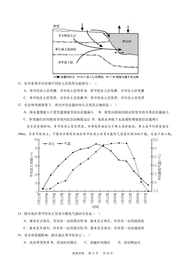 重庆市乌江新高考协作体2024-2025学年高三上学期9月月考地理试卷_A1502026各地模拟卷（超值！）_9月_240912重庆市乌江新高考协作体2024-2025学年高三上学期9月月考