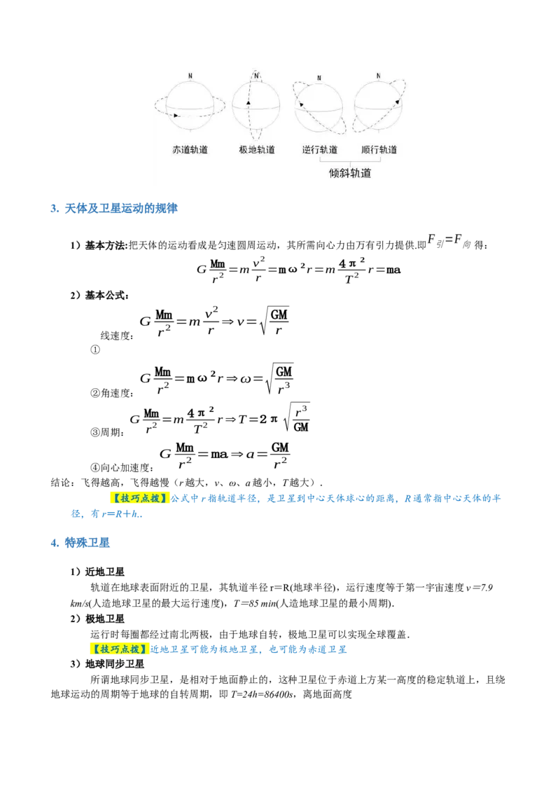 专题04万有引力定律及其应用（讲义）（原卷版）_4.2025物理总复习_2024年新高考资料_2.2024二轮复习_2024年高考物理二轮复习讲练测（新教材新高考）