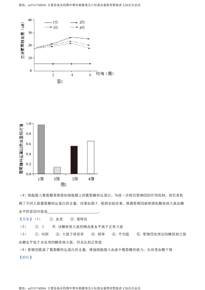 精品解析：北京市海淀区2022-2023学年七年级下学期期末生物试题（解析版）(1)_北京初中期末题_C605-京七八九_B京生物七八九_北京7下生物_2022-2024_北京生物7下期末