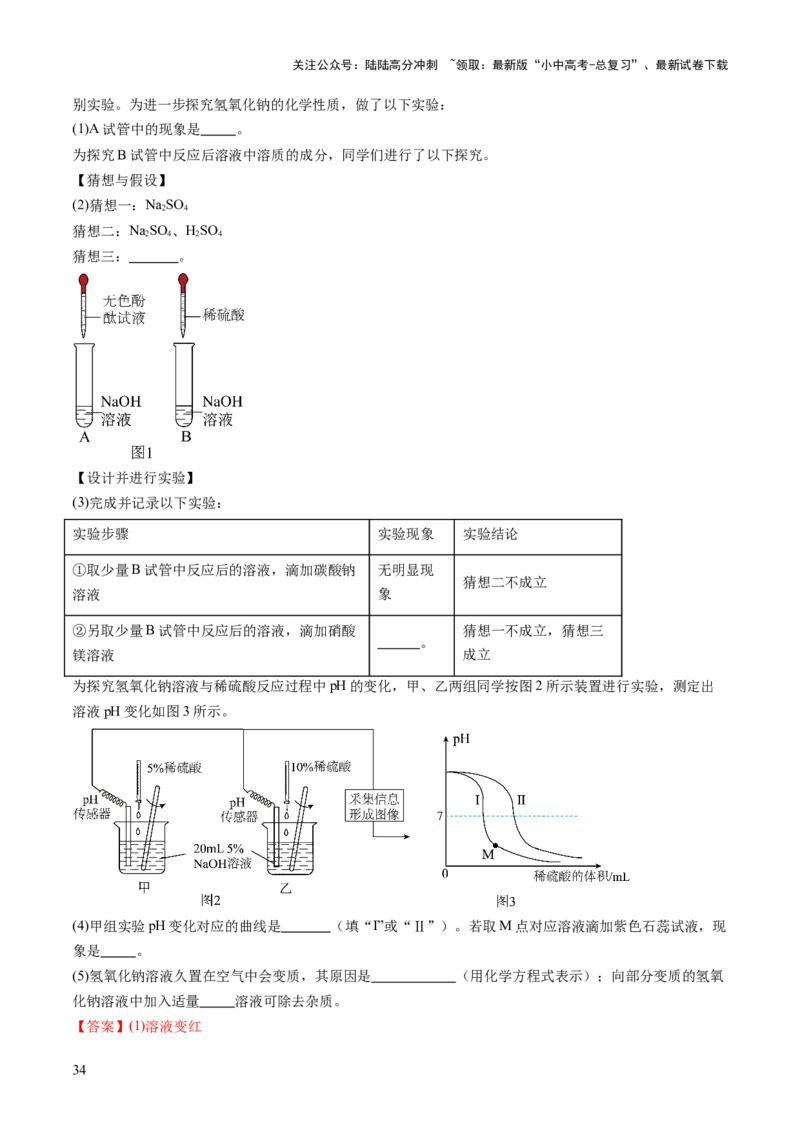 专题四实验探究题（讲练）（解析版）_02中考总复习（2026版更新中）_05-化学-中考总复习_2025年中考复习资料_2025中考二轮课件ppt+讲义+练习化学_讲义+练习