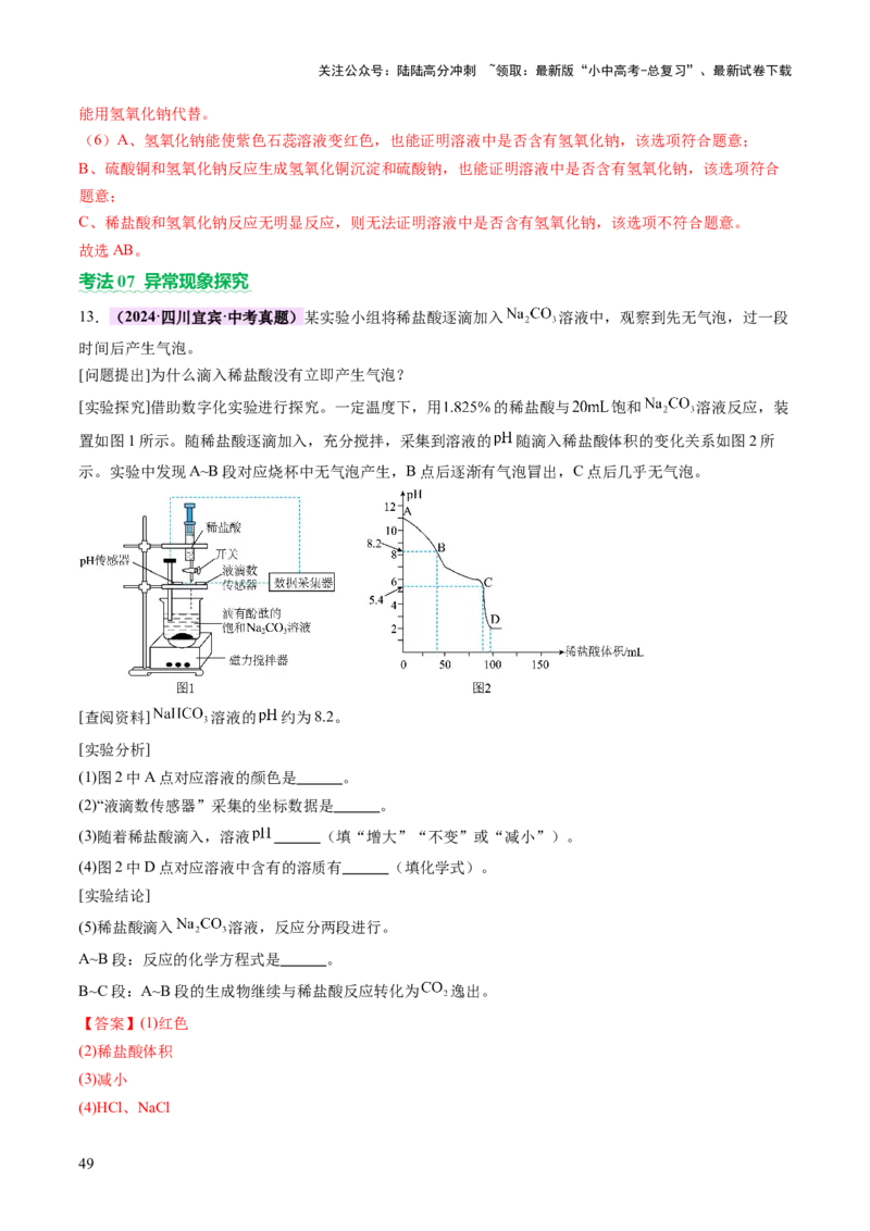 专题四实验探究题（讲练）（解析版）_02中考总复习（2026版更新中）_05-化学-中考总复习_2025年中考复习资料_2025中考二轮课件ppt+讲义+练习化学_讲义+练习